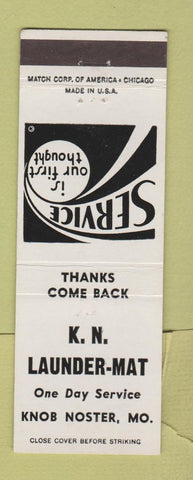 Matchbook Cover - KN Launder Mat Knob Noster MO