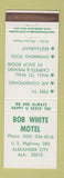 Matchbook Cover - Bob White Motel Alexander City AL