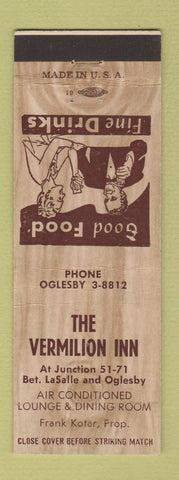 Matchbook Cover - Vermilion Inn Oglesby IL La Salle