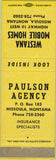 Matchbook Cover - Westana Mobile Homes Missoula MT yellow