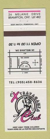 Matchbook Cover - Extravaganza Club Strip girlie Brampton ON