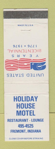 Matchbook Cover - Holiday House Motel Fremont IN 1976