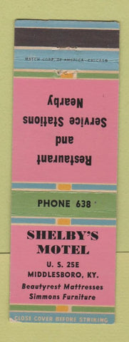 Matchbook Cover - Shelby's Motel Middlesboro KY
