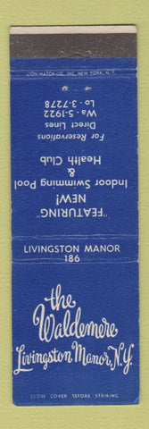 Matchbook Cover - Waldemere Livinston Manor NY