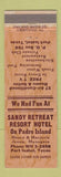 Matchbook Cover - Sandy Retreat Resort Hotel Port Isabel TX