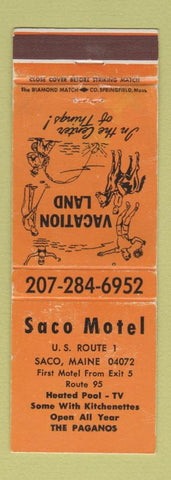 Matchbook Cover - Saco Motel Saco ME Paganos