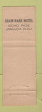Matchbook Cover - Shaw Park Hotel Ocho Rios Jamaica