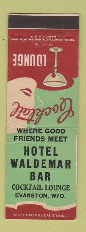 Matchbook Cover - Hotel Waldemar Bar Evanston WY