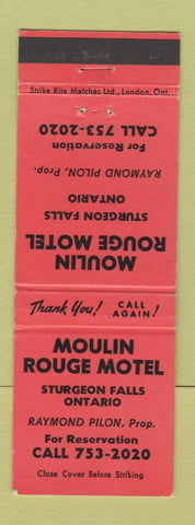 Matchbook Cover - Moulin Rouge Motel Sturgeon Falls ON RED