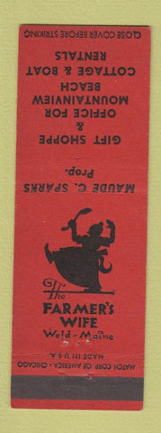 Matchbook Cover - Farmer's Wife Gift Shoppe Cottages Weld ME