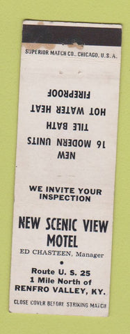 Matchbook Cover - New Scenic View Motel Renfro Valley KY WEAR