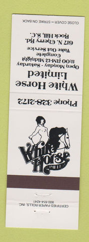 Matchbook Cover - White Horse Limited Rock Hill SC girlie