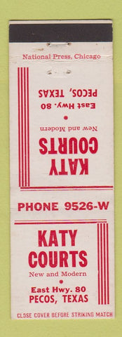Matchbook Cover - Katy Courts Motel Pecos TX