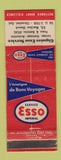 Matchbook Cover - Esso oil gas Giguere Chicoutimi QC