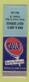 Matchbook Cover - Gulf oil gas Dan & Joe's Freeport IL WEAR