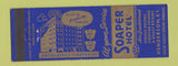 Matchbook Cover - Soaper Hotel Henderson KY BLUE