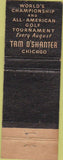 Matchbook Cover - Tam O'Shanter golf Chicago IL POOR