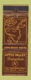 Matchbook Cover - Apple Valley Ranchos Long Beach CA WORN
