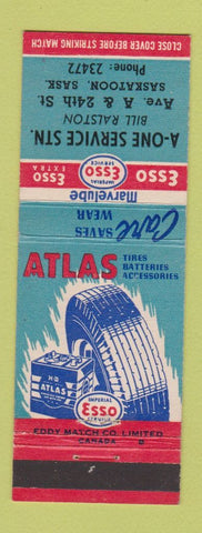 Matchbook Cover - Esso oil gas A One Service Saskatoon SK
