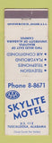 Matchbook Cover - Skylite Motel Tuscaloosa AL