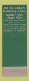 Matchbook Cover - Hotel Green Danbury CT