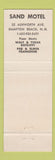 Matchbook Cover - Sand Motel Hampton Beach NH RED