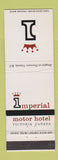 Matchbook Cover - Imperial Motor Hotel Victoria BC