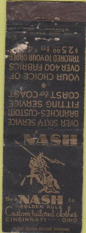 Matchbook Cover - Nash Clothes Cincinnati OH WORN
