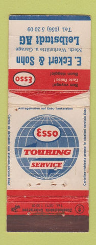 Matchbook Cover - Esso oil gas Leibstadt E Eckert Sohn WORN