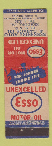 Matchbook Cover - Esso oil gas Berkshire Reading PA