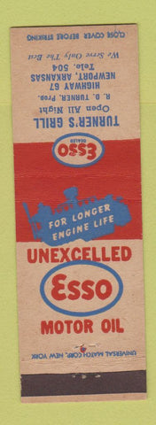 Matchbook Cover - Esso oil gas Turner's Grill Newport AR