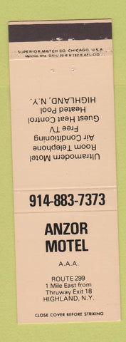 Matchbook Cover - Anzor Motel Highland NY