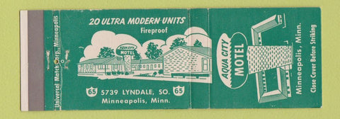 Matchbook Cover - Aqua City Motel Minneapolis MN