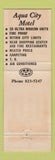 Matchbook Cover - Aqua City Motel Minneapolis MN