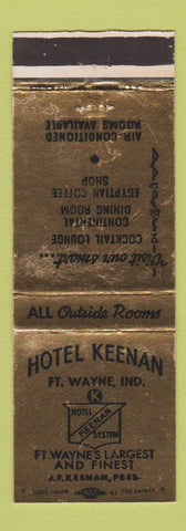 Matchbook Cover - Hotel Keenan Fort Wayne IN WEAR