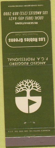 Matchbook Cover - Los Robles Greens golf Thousand Oaks CA
