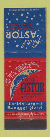 Matchbook Cover - Hotel Astor New York City