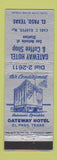 Matchbook Cover - Gateway Hotel Coffee Shop El Paso TX