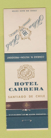 Matchbook Cover - Hotel Carrera Santiago De Chile Hilton