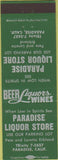 Matchbook Cover - Paradise Liquor Store CA