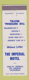 Matchbook Cover - Imperial Motel Los Angeles CA