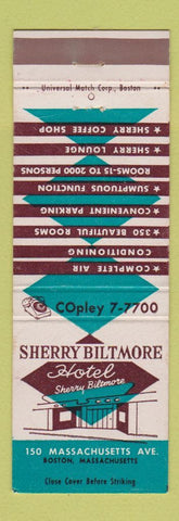 Matchbook Cover - Sherry Biltmore Hotel Boston MA