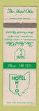 Matchbook Cover - Hotel Ohio Youngstown OH