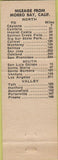 Matchbook Cover - Golden Tee Lodge golf Morrow Bay CA