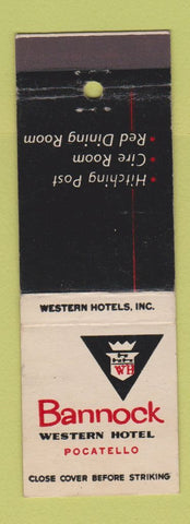Matchbook Cover - Bannock Western Hotel Pocatello ID