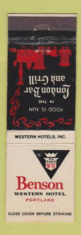 Matchbook Cover - Benson Western Hotel Portland OR London Bar Grill