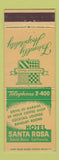 Matchbook Cover - Hotel Santa Rosa CA Kronstedt