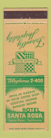 Matchbook Cover - Hotel Santa Rosa CA Kronstedt