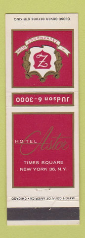 Matchbook Cover - Hotel Astor New York City