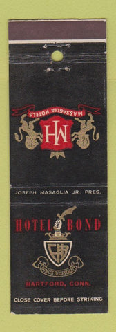 Matchbook Cover - Hotel Bond Hartford CT Massaglia